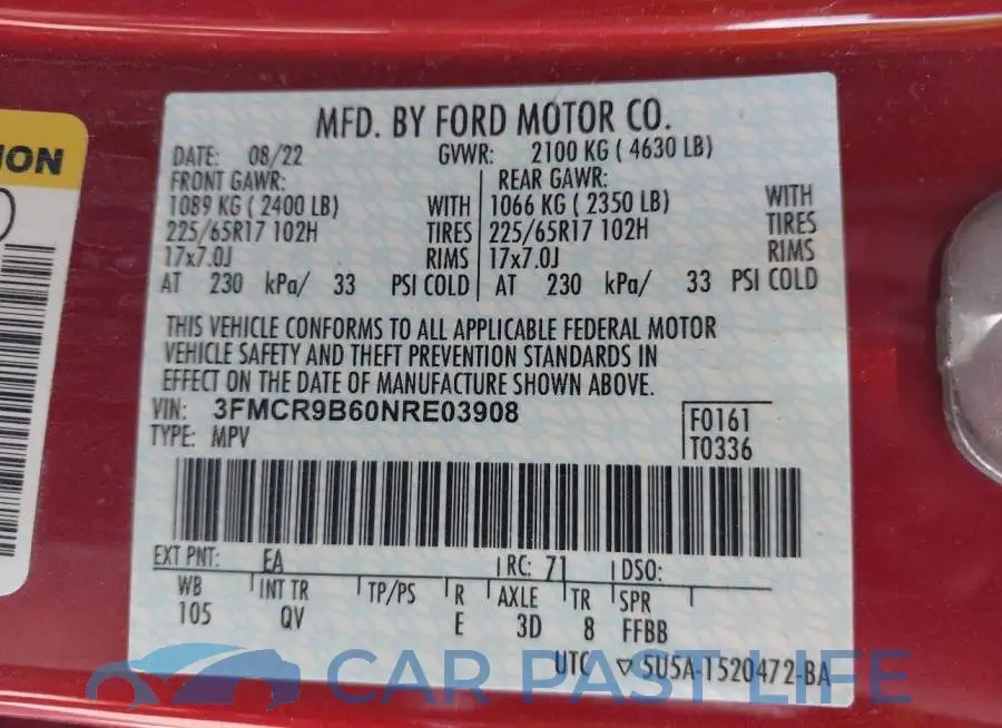 3FMCR9B60NRE03908# 9