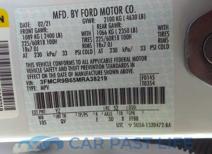 3FMCR9B65MRA38219# 9