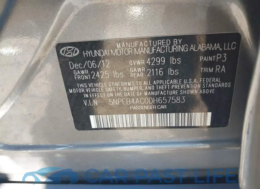 5NPEB4AC0DH657583# 9
