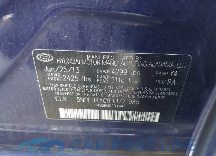 5NPEB4AC9DH771985# 9