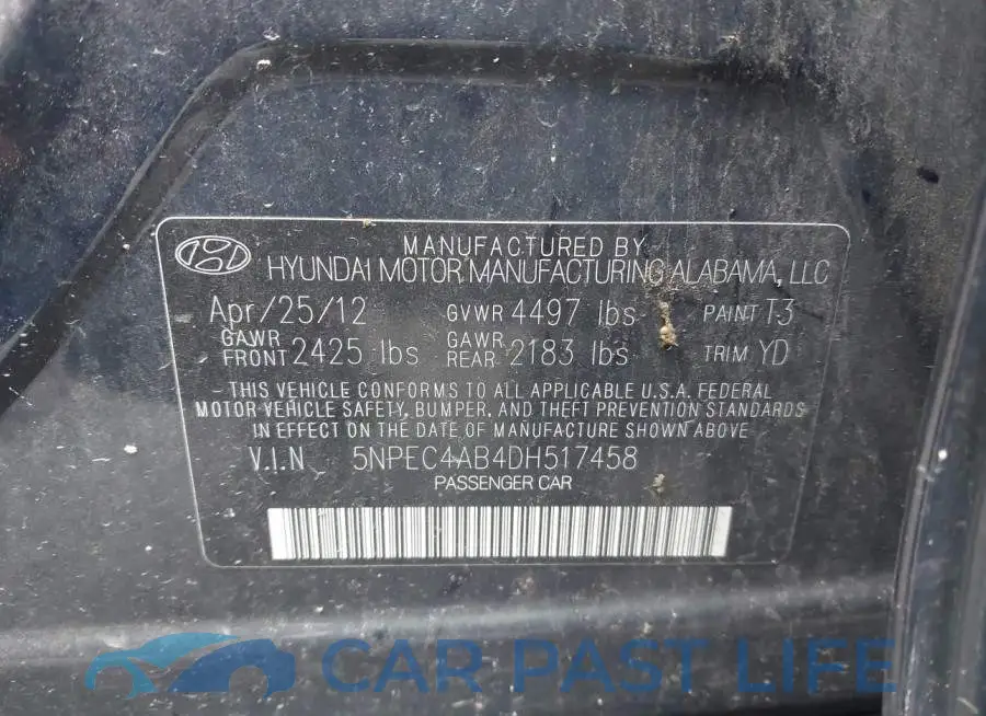 5NPEC4AB4DH517458# 9