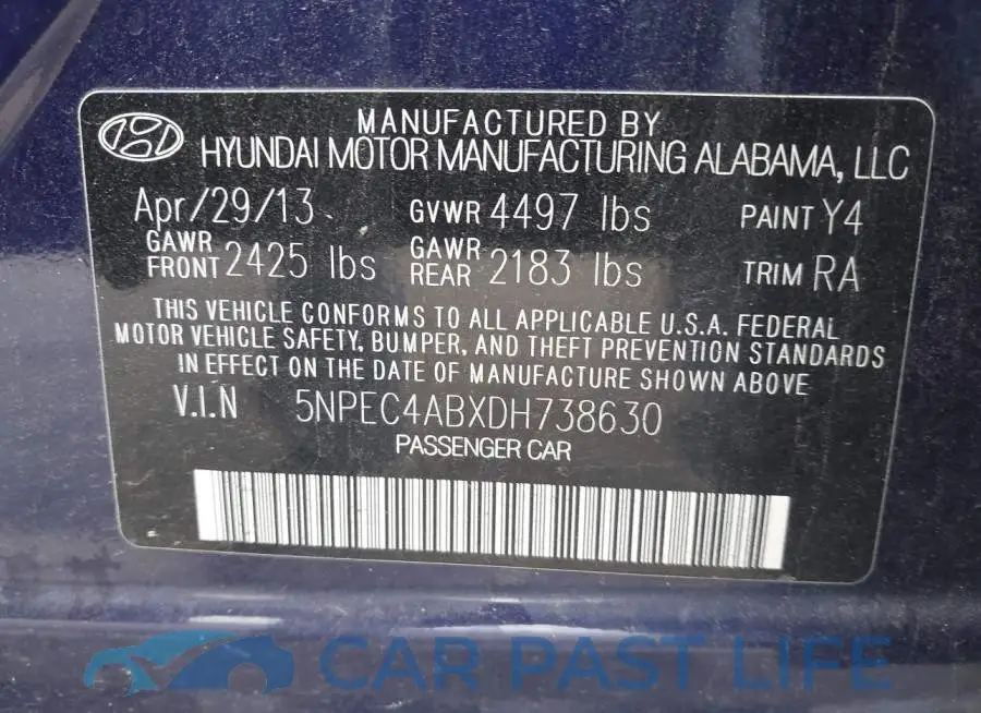 5NPEC4ABXDH738630# 9