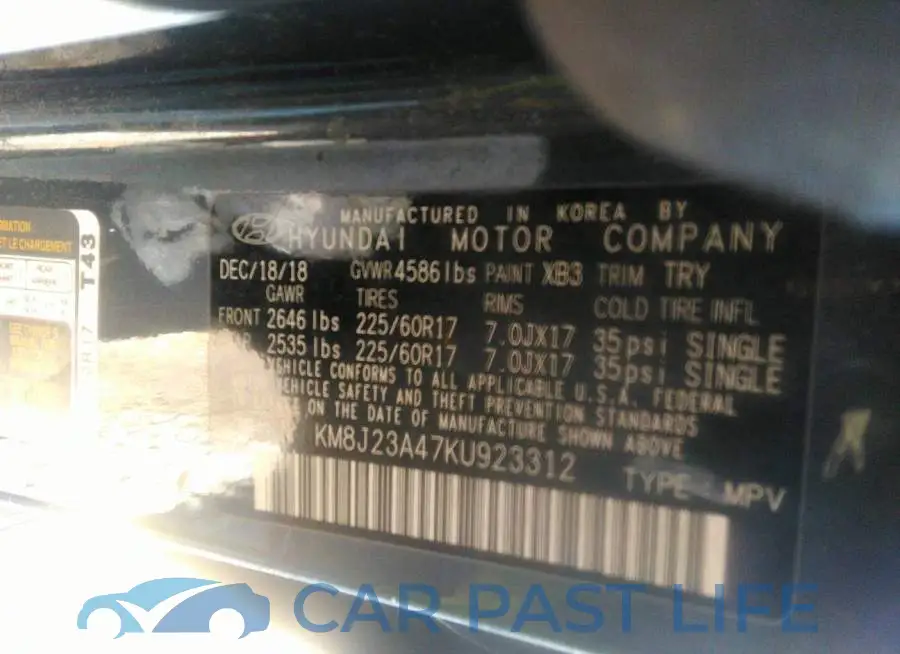 KM8J23A47KU923312# 9