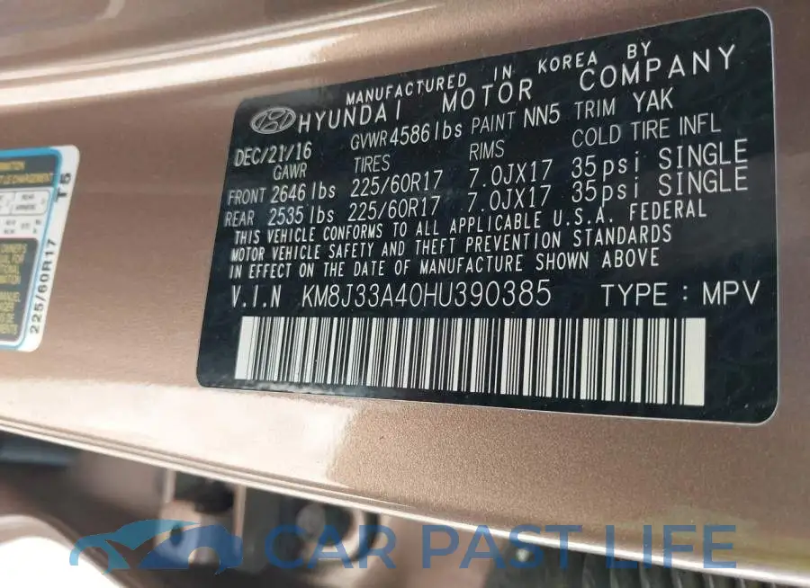 KM8J33A40HU390385# 9