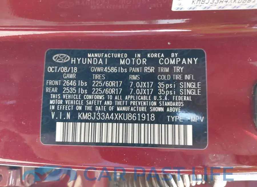 KM8J33A4XKU861918# 9