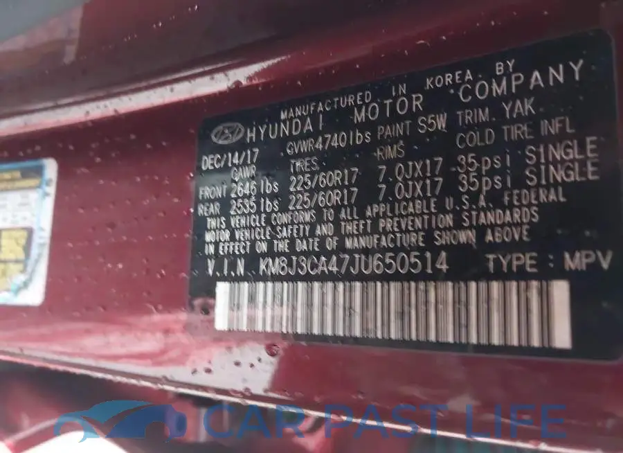 KM8J3CA47JU650514# 9