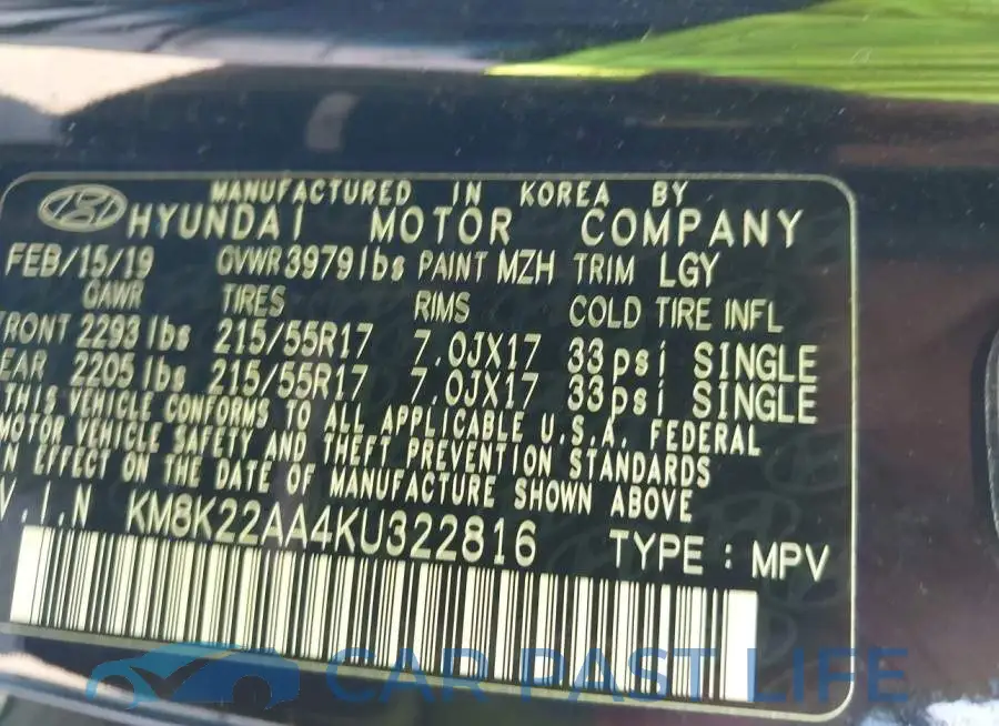 KM8K22AA4KU322816# 9