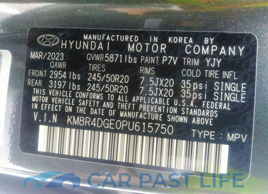 KM8R4DGE0PU615750# 9