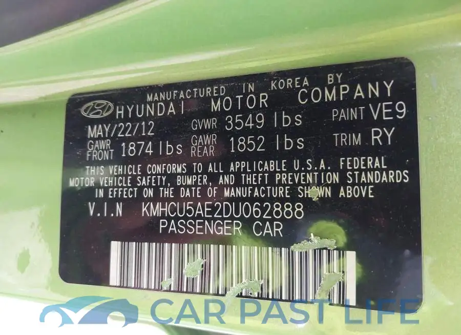 KMHCU5AE2DU062888# 9