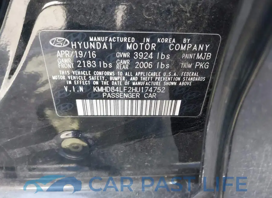 KMHD84LF2HU174752# 9