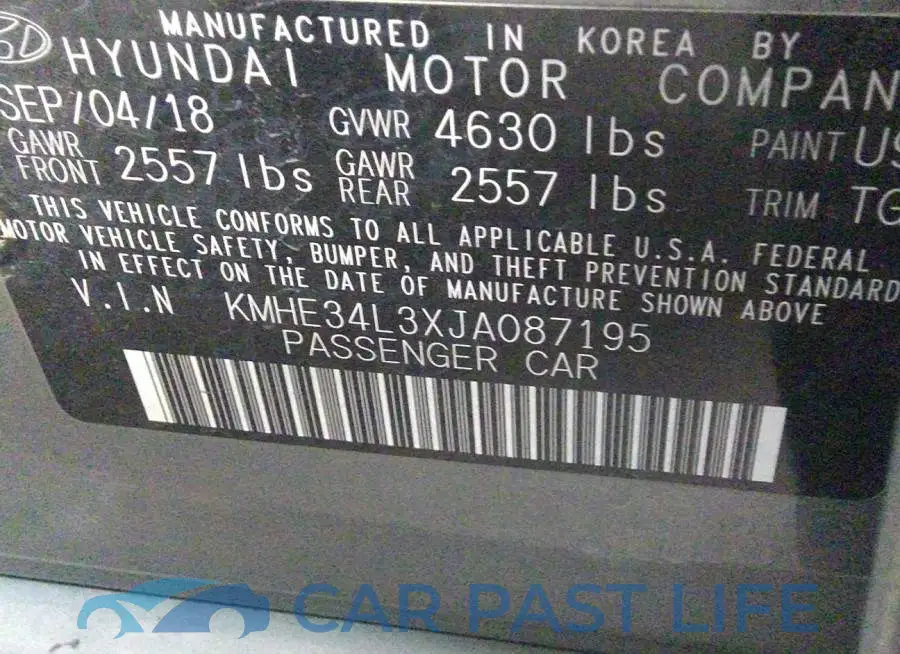 KMHE34L3XJA087195# 9