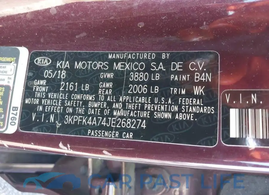 3KPFK4A74JE268274# 9
