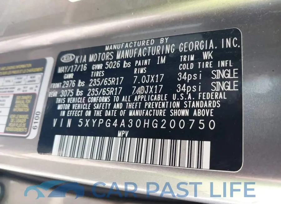 5XYPG4A30HG200750# 9