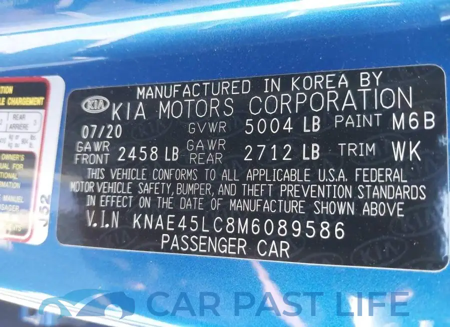 KNAE45LC8M6089586# 9