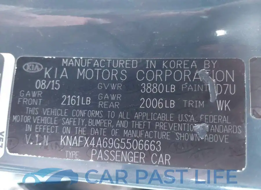 KNAFX4A69G5506663# 9