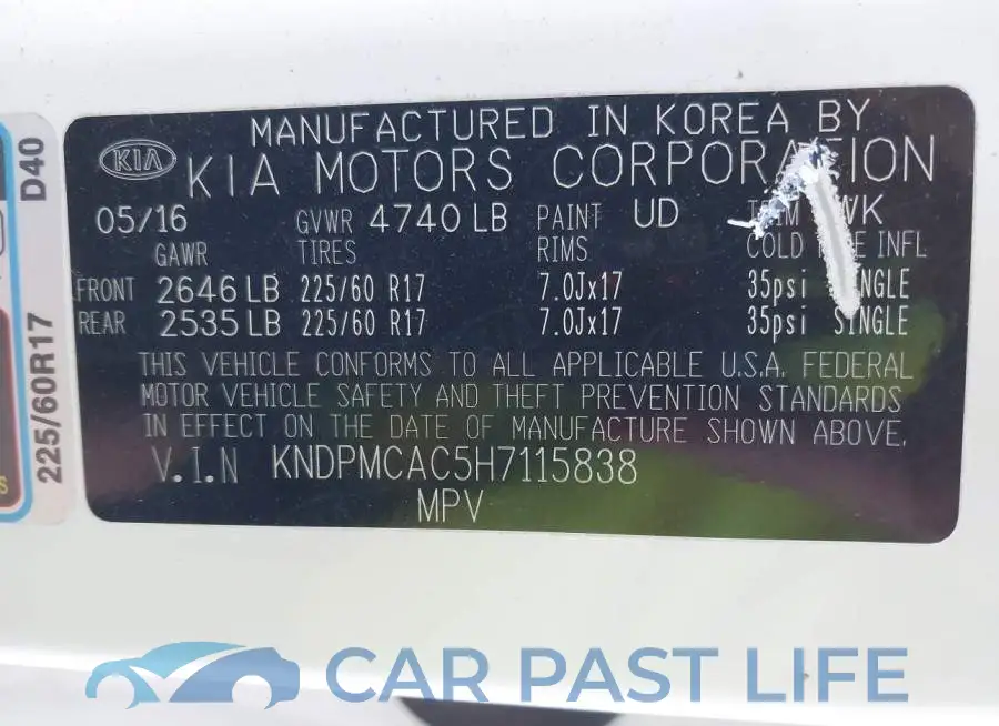 KNDPMCAC5H7115838# 9