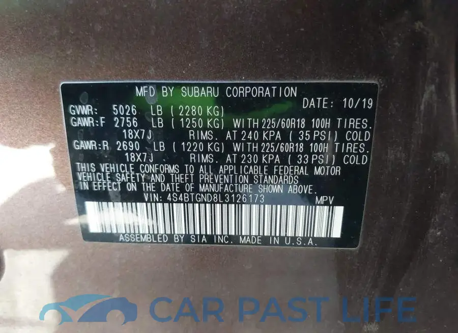 4S4BTGND8L3126173# 9