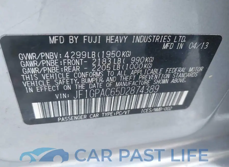 JF1GPAC65D2874389# 9