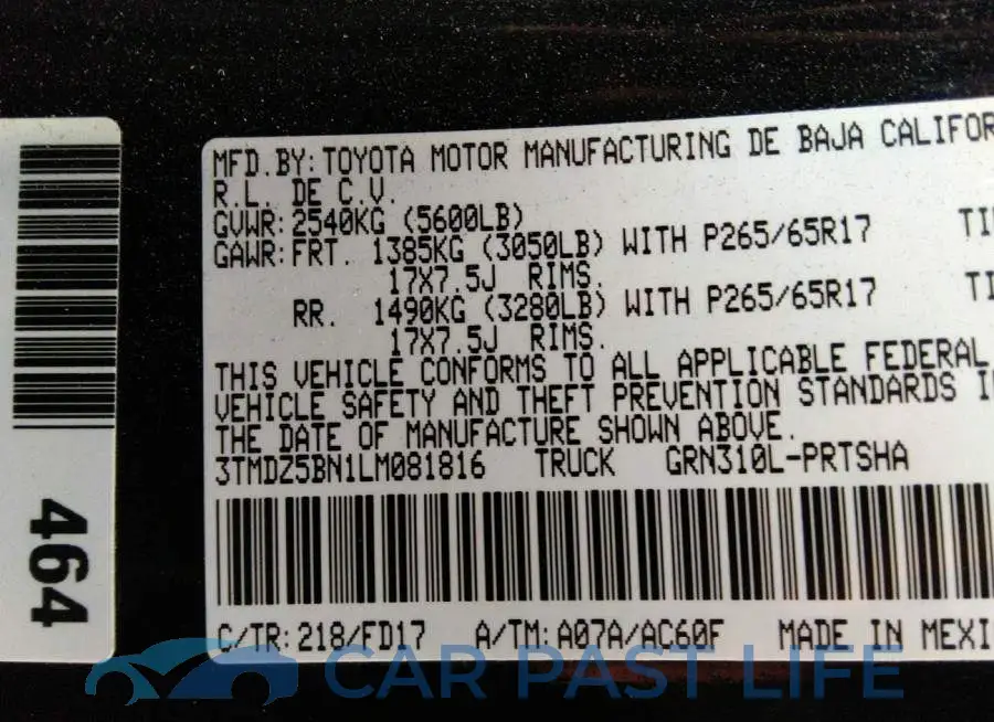 3TMDZ5BN1LM081816# 9