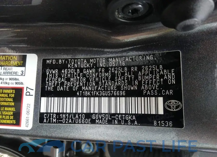 4T1BK1FK3GU576696# 9