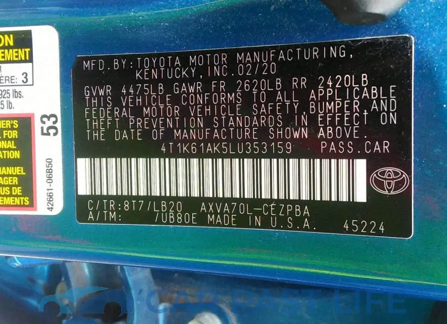 4T1K61AK5LU353159# 9