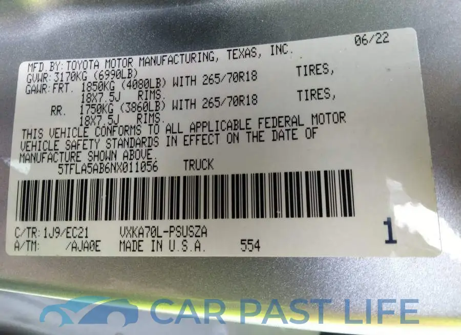 5TFLA5AB6NX011056# 9