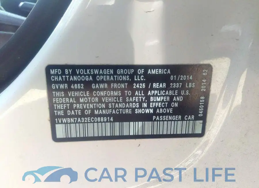 1VWBN7A32EC068914# 9