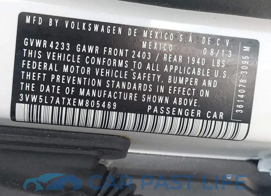 3VW5L7ATXEM805469# 9