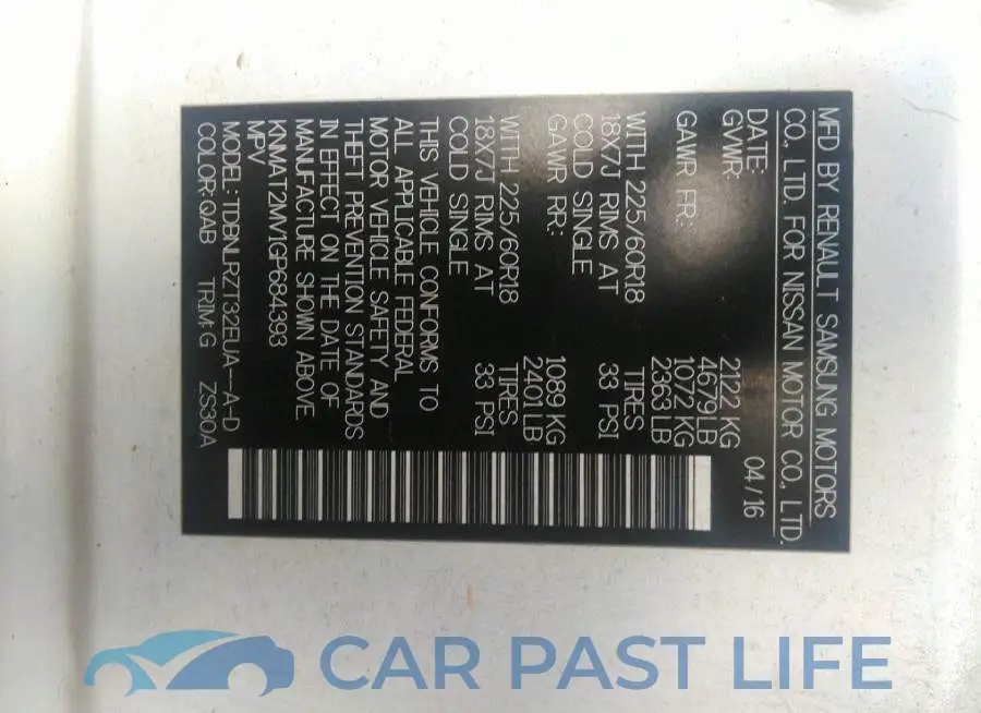 KNMAT2MV1GP684393# 9