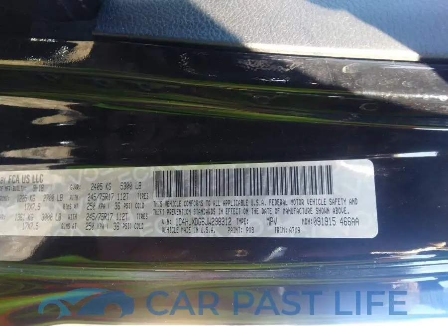 1C4HJXDG6JW298312# 9