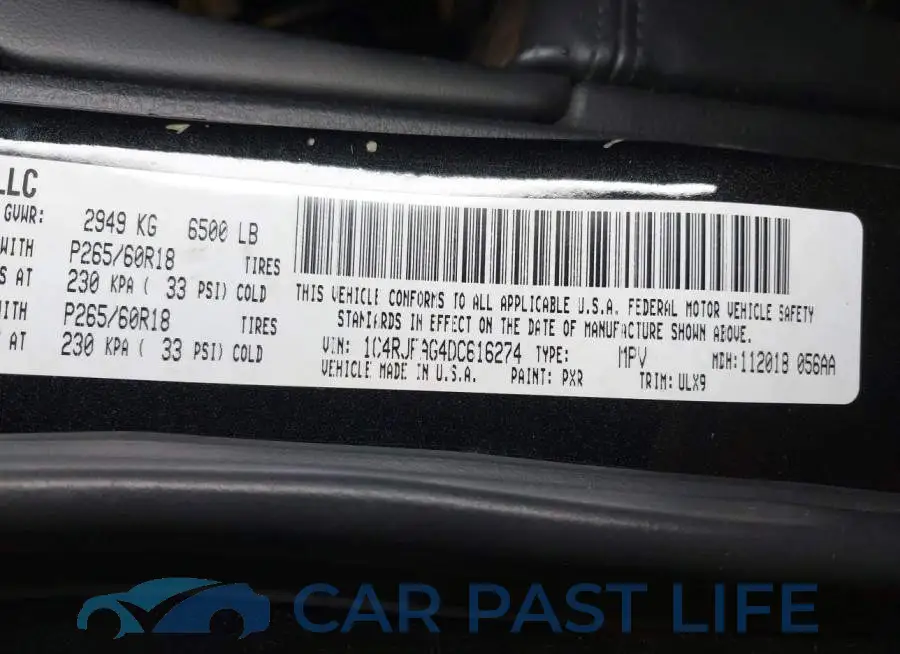 1C4RJFAG4DC616274# 9