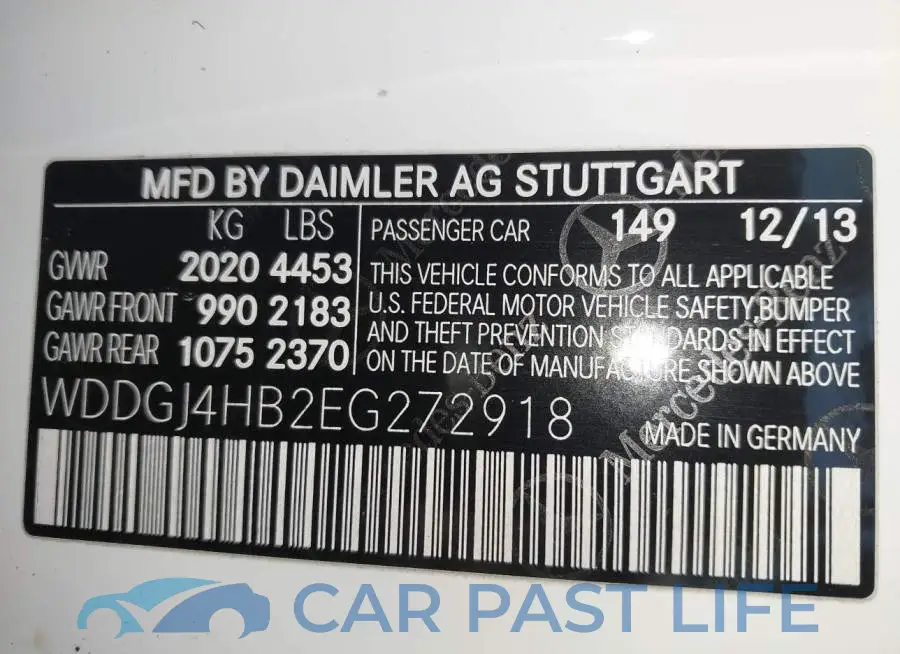 WDDGJ4HB2EG272918# 9