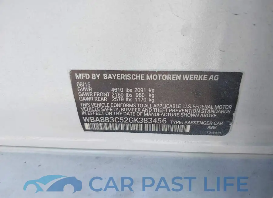 WBA8B3C52GK383456# 9