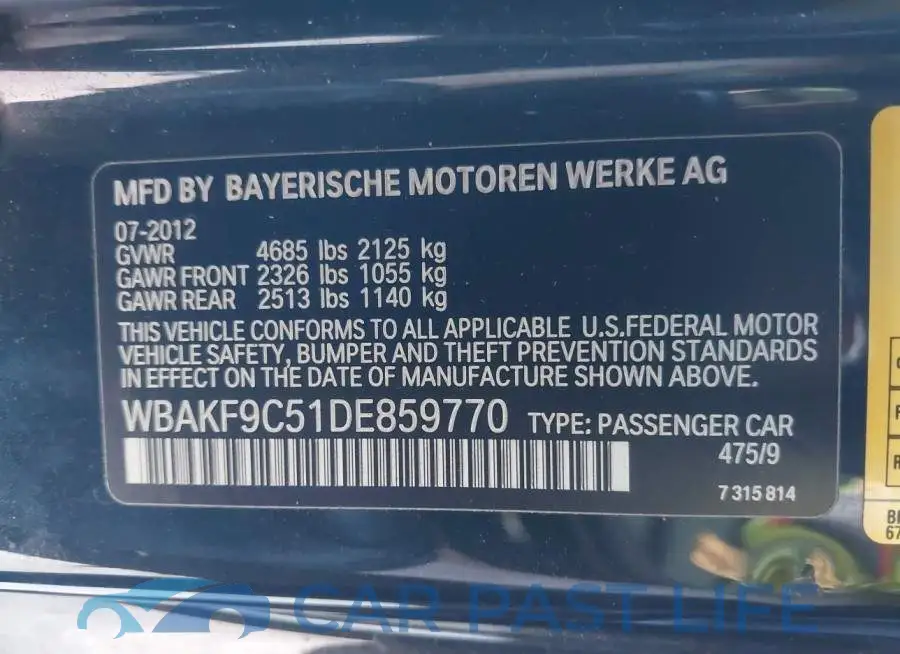 WBAKF9C51DE859770# 9