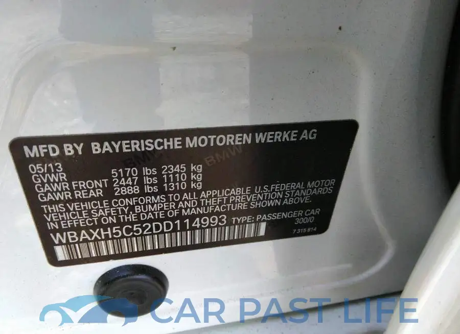 WBAXH5C52DD114993# 9