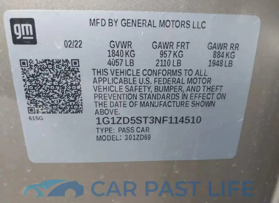 1G1ZD5ST3NF114510# 9