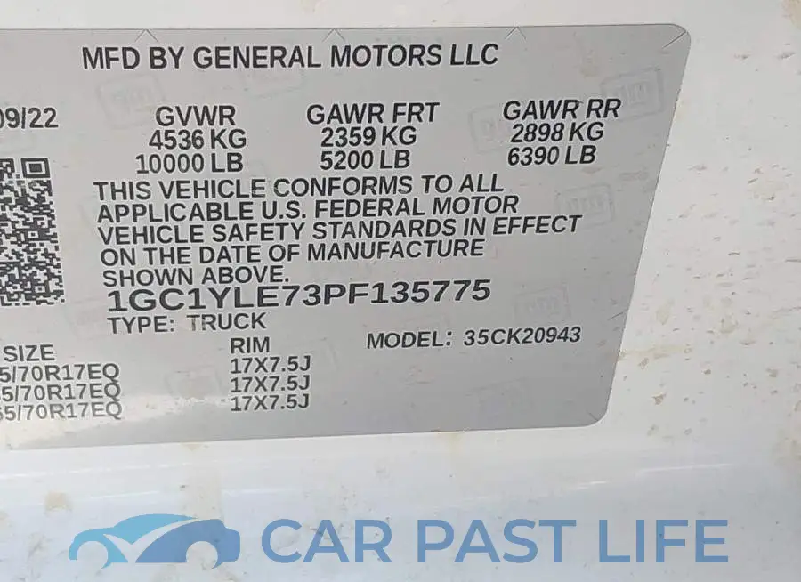 1GC1YLE73PF135775# 9