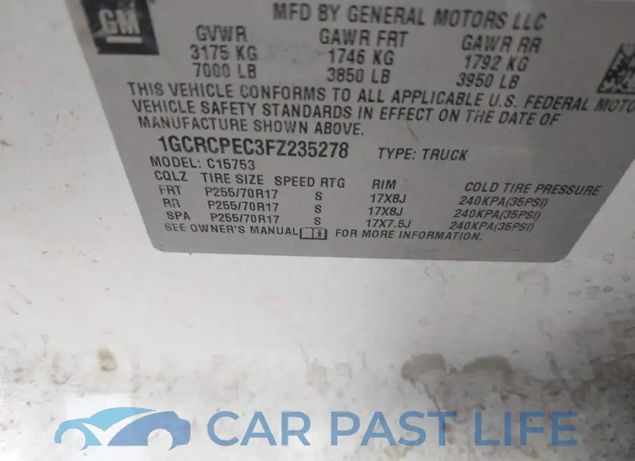 1GCRCPEC3FZ235278# 9