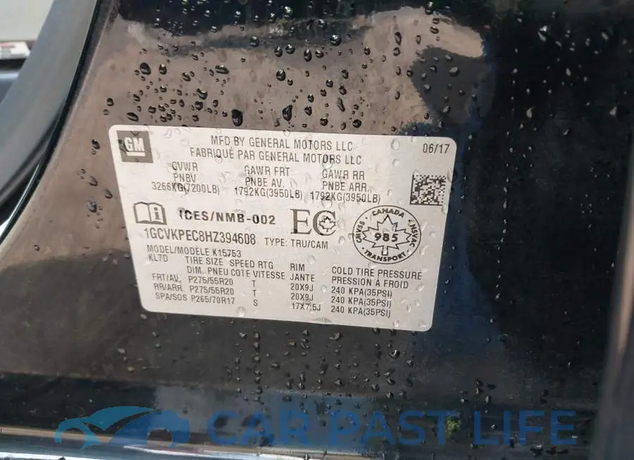 1GCVKPEC8HZ394608# 9