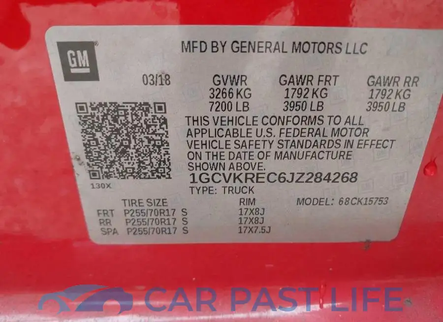 1GCVKREC6JZ284268# 9