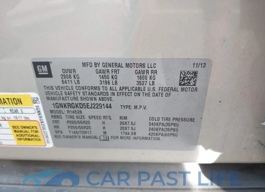 1GNKRGKD5EJ229144# 9