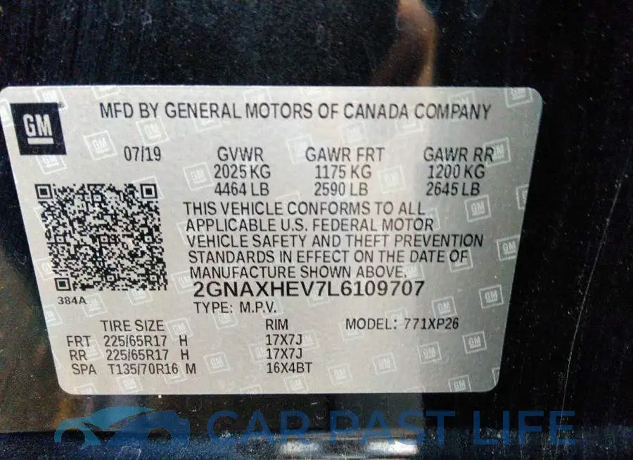 2GNAXHEV7L6109707# 9