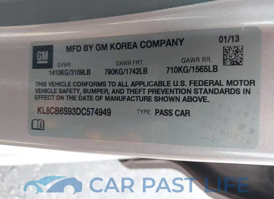 KL8CB6S93DC574949# 9