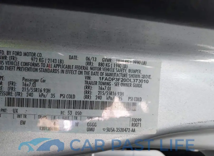 1FADP3F20DL373010# 9