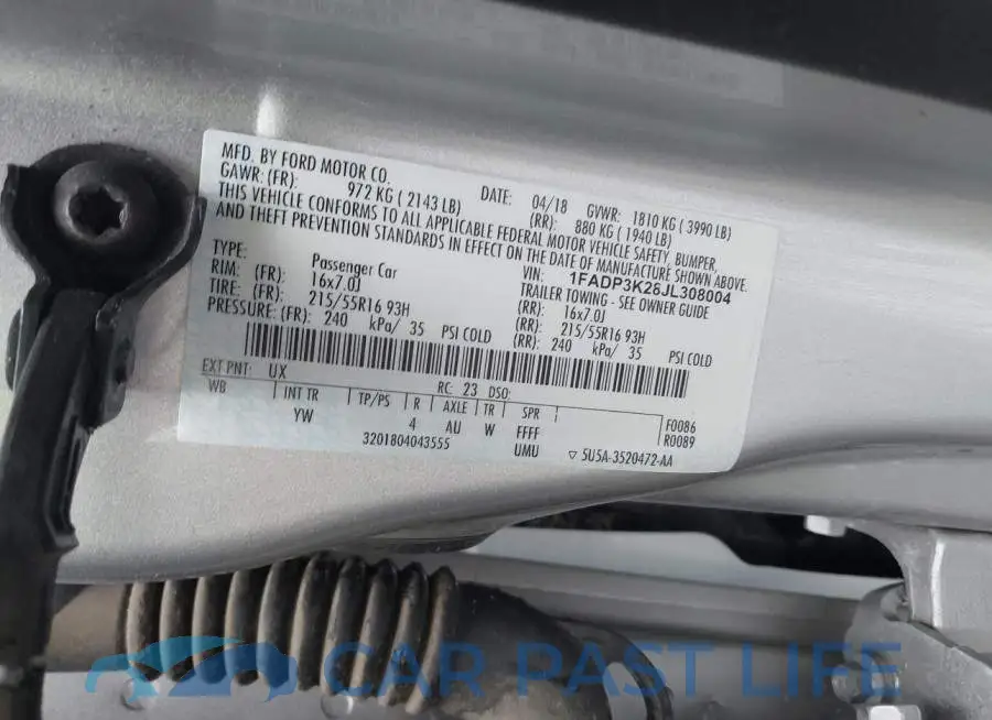 1FADP3K28JL308004# 9