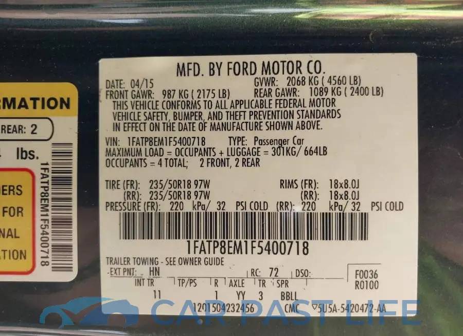 1FATP8EM1F5400718# 9