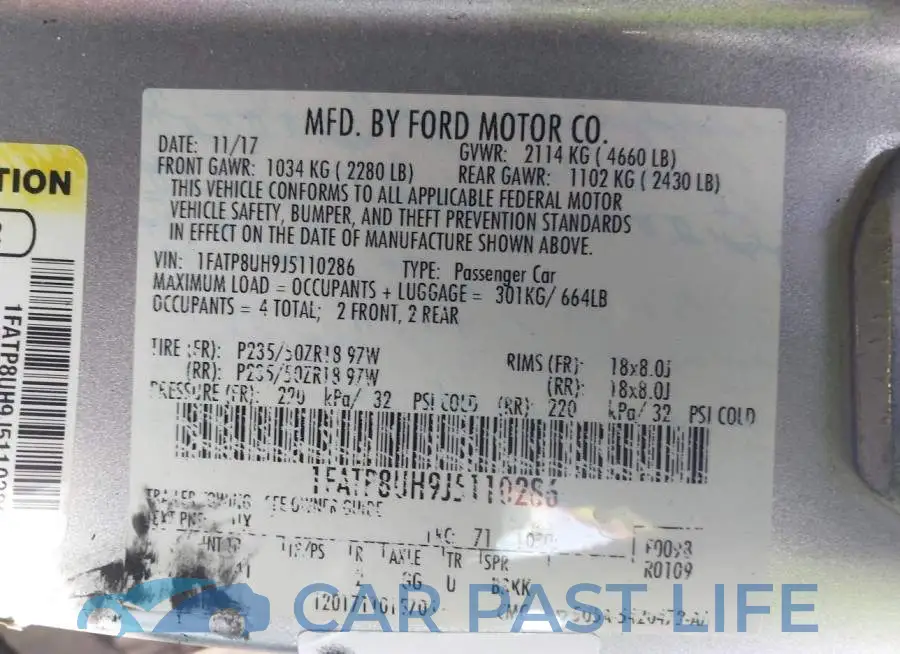 1FATP8UH9J5110286# 9