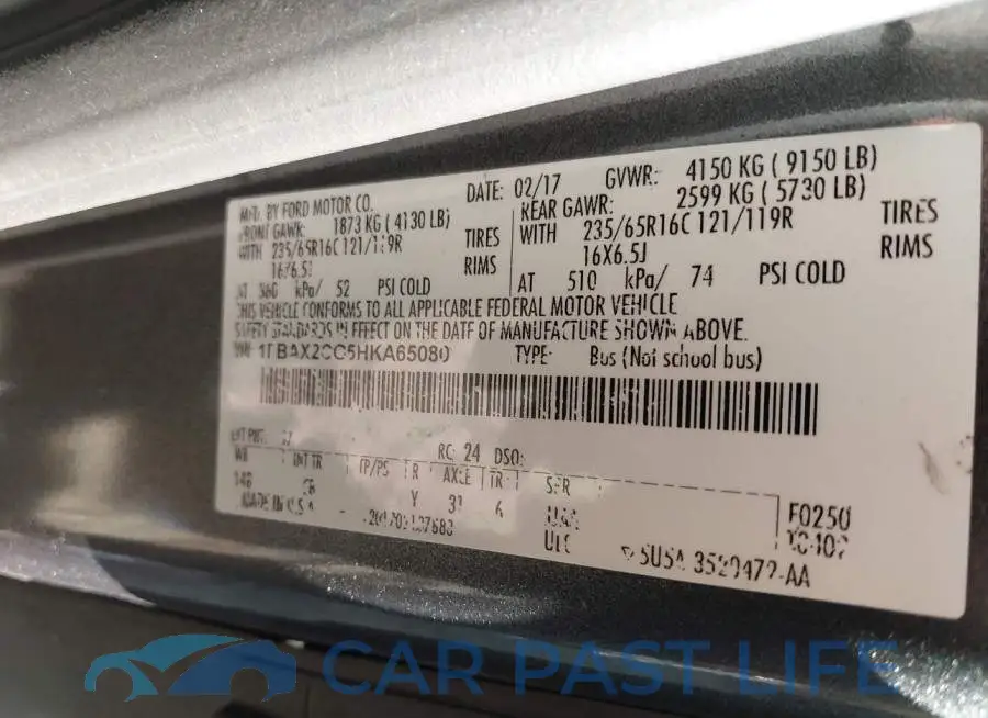 1FBAX2CG5HKA65080# 9