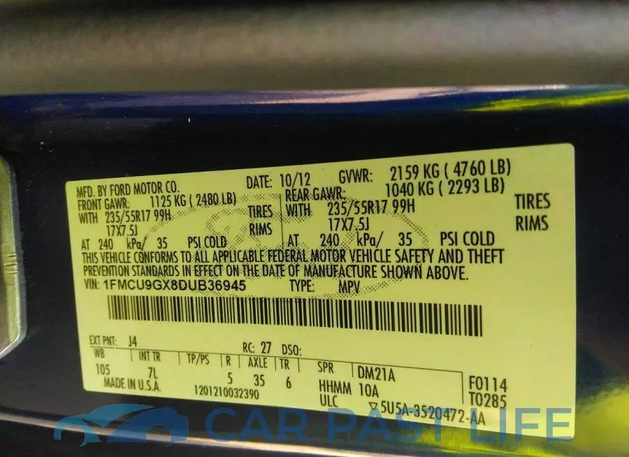 1FMCU9GX8DUB36945# 9
