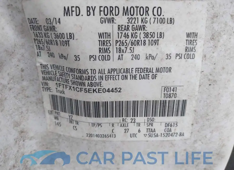 1FTFX1CF5EKE04452# 9